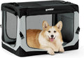 ZOMISIA Collapsible Dog Crate for Medium Dogs - 30 Inch Portable Dog Travel Crate Soft Sided with Breathable Mesh Windows, Foldable Dog Kennel for Indoor and Outdoor, Grey