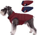 Lelepet Reversible Dog Coat Windproof Dog Jacket Lightweight Puffer Vest | Windproof Wintet Jacket Warm Coats for Small Dogs Adjustbale Hook & Loop Pet Apparel with Leash Hole, Shih Tzu, Wine Red, S