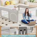 Hiaksedt 50 x 50 inch Baby Playpen with Mat | Small Playpen for Babies and Toddlers Baby Fence Playards