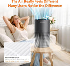 AIRROMI Air Purifier for Bedroom with HEPA 3-in-1 Filter, Pet Air Purifier for Home Cat Pee Smell, Covers Upto 990 Ft², Quiet 360°intake Air Cleaner for pet hair,allergies,Dust,Smoke A2001 Black