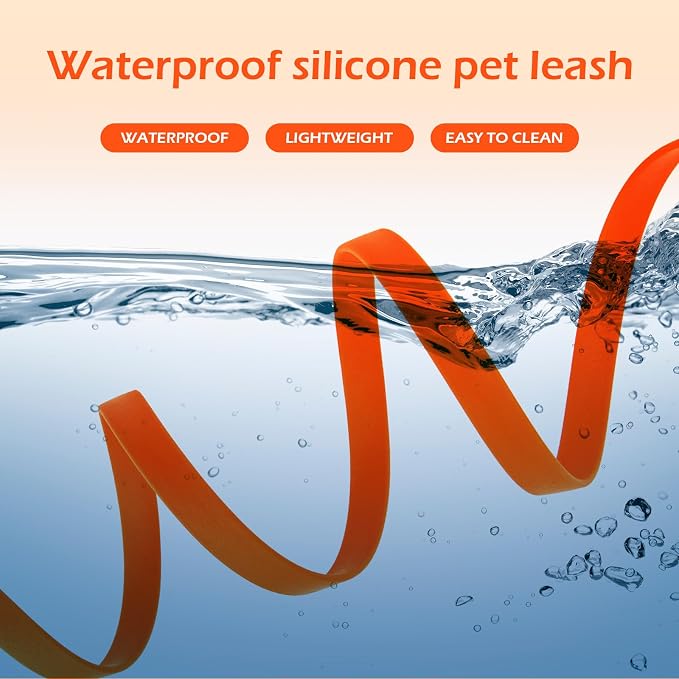 Wolfone Waterproof Dog Leash 50FT Long Line Recall Training Lead | 50FT Dog Leash Durable PVC coated long line with easy clean surface strong nylon core for recall training and outdoor use
