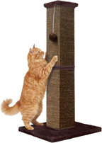Cat Scratching Post for Indoor Cat, 32 Inch Large Cat Scratcher | Sisal Cat Scratcher with Sturdy Base for Cat Adults, Cat Scratch Post with Vertical Stretch Space, Full Brown