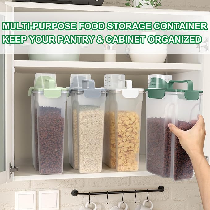 TBMax Cat Dog Food Storage Container 5 to 7 lbs, Secondary Pet Food Storage Container Beyond a Large Dog Food Bin for Daily Use, Easy-Pouring Bird Seed Dispenser, Travel Kibble Holder -Bottle Green