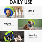 AOFITEE Cones for Dogs, Soft Dog Cone Collar to Stop Licking, Adjustable Dog Cones Alternative After Surgery for Large Dogs, Pet Cone for Wound Protection with Hook & Loop Closure(Bluegreen,Large)