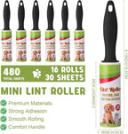 Hushee 16 Pcs Mini Lint Roller for Travel, Portable Pet Hair Remover | Small Lint Removers Bulk for Pet Hair Clothes, Small Removers, Portable Sticky Removing Tool for Furniture Dog Car Seat