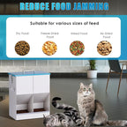 Automatic Cat Feeder Outdoor Dog Dry Food Dispenser Gravity Cat Feeder Pet Feeder for 2 Feral Barn Cats, 42cups/10L Dual
