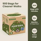 Pogi’s Dog Poop Bags with Handles – Extra-Thick, Leak-Proof, Large, Fresh Scent, 900-Count
