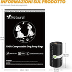 Certified Compostable Dog Poop Bags-270 Bags 18Rolls, Poop Bags for Dogs Made of Cornstarch - ASTM D6400 By USA, Leakproof Easy Open, Unscented Dog Waste Bags (Black)