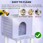 61in Weatherproof Large Cat Condo with Scratch Post for Indoor&Outdoor Cats | Purple Cat Tree Tower with Cat House,Plastic Panels&Durable Polypropylene Scratch Ropes,Suitable for Catio,Deck,Patio CTT-3