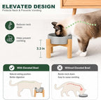 Ceramic Slow Feeder Dog Bowls with Raised Stand, 0.9 Cups Elevated Slow Feeding Bowl for Small Dogs and Cats, Non-Slip Pet Food Dish Helps Reduce Gulping and Bloating
