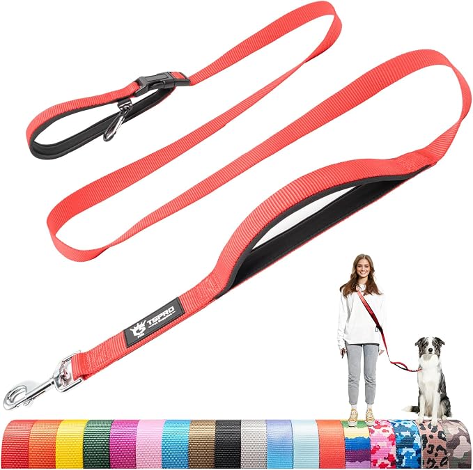TSPRO 3-in-1 Heavy Duty Tactical Hands Free Dog Leash, Dual Padded Handles | Premium Dog Leash, Waist & Crossbody Wear, Metal Safety Clasp, Adjustable for Medium & Large Dogs, Walking & Running Training