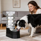 RIZZARI 9L Elevated Dog Water Dispenser: Filtered Gravity Waterer | Stainless Steel Bowl /Gravity Fed/No Power Needed/ Anti-Spill Base/Senior Dogs & Large Breeds/Indoor/Outdoor