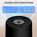 Air Purifiers for Bedroom, Dorm Room, True HEPA Filter for Smoke, Black | Small Air Purifier for Wildfire Smoke, Dust, Pet Dander, 24dB Quiet Sleep Mode with Night Light, Fragrance Sponge, 2 Pack