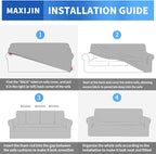 MAXIJIN Stretch Loveseat Sofa Slipcovers 1 Piece Love Seat Couch Covers for 2 Cushion Couch Non Slip Sofa Cover Washable Dog Cat Proof Furniture Protector Pet Friendly (Loveseat, Gray)