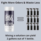 R86 Pet Odor Eliminator, Removes Odor from Litter Boxes, Carpet, and Hard Surfaces, Even Removes Skunk Smell from Cats & Dogs, Plant Based Formula, Use Wet or Dry, Hypoallergenic & Biodegradable