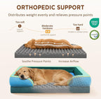 Comfort Expression Orthopedic Dog Bed for Extra Large Dogs with Bolster | Waterproof Dog Couch Bed with Washable Cover & Non-Slip Bottom, Supportive Egg Crate Foam XL Pet Bed, 42x30 Inch