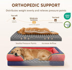 Comfort Expression Orthopedic Dog Bed for Extra Large Dogs with Bolster | Waterproof Dog Couch Bed with Washable Cover & Non-Slip Bottom, Supportive Egg Crate Foam XL Pet Bed, 45x35 Inch