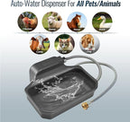 PETIMI Automatic Dog Water Dispenser, 1 Gallon Auto-Fill Dog Water Bowl Dispenser for Indoor/Outdoor, Large Water Feeder for Pets & Livestock, Fits GHT 3/4" Faucet, BPA Free, Easy to Clean, Gray