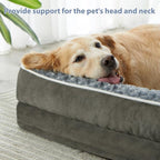 BFPETHOME Washable Orthopedic Dog Bed for Medium Dogs, Waterproof Sofa Bed | 30x20 Inch Deluxe Plush Rose Velvet Washable Cover, Egg Crate Foam Support, Waterproof Lining, Non-Slip Bottom, Senior Dogs
