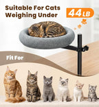 Cat Bed for Desk, 360° Rotating Adjustable Cat Perch, 44 lb, Home Office | Desk mount cat hammock, no-drill G-clamp, faux linen, washable cover, fits desktops up to 2.3 in, space saver, gray