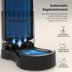 CZPET Elevated Dog Water Bowl Dispenser for Large Dogs (8L+Stand, Black) | With Stainless Steel Bowl Gravity Waterer, Large Capacity and Drinking Area Noise-Free for Pets