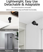 AOBOCAM HD Mini Camera for Indoor Security with App Control Motion Detection & Night Vision Wireless WiFi Rechargeable Pet Camera for Home/Office 24/7 Cycle Save (Dark Black-4K) | Night Vision, Motion Detection, App Control, Rechargeable Battery, for N...