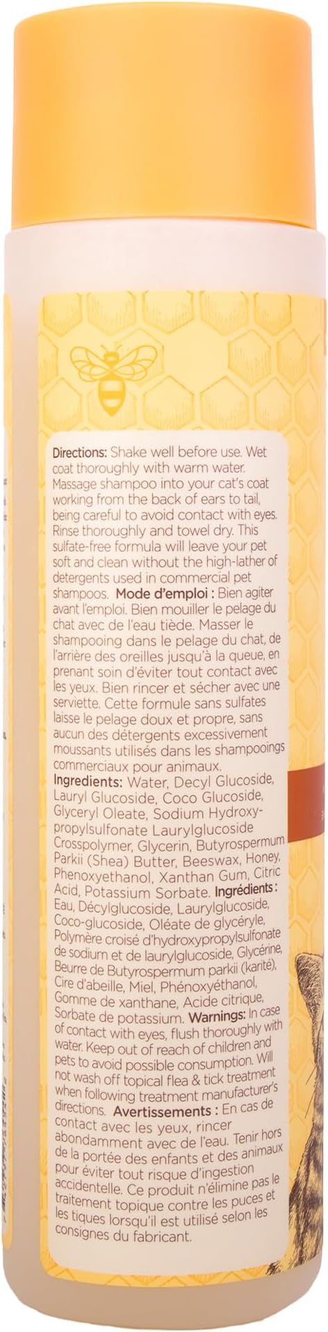 Burts Bees for Pets Hypoallergenic Cat Shampoo, Unscented, 10 Fl Oz, 6-Pk | Gentle shea butter and honey formula for indoor cats with dry or sensitive skin, pH balanced