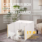 MEEXPAWS Cat Litter Box Enclosure, Splash Guard High Walls with Litter Mat | XXL Litter Box Pee Shield, DIY Plastic Sheets Easy Clean, Litter Containment, Privacy Screen, Wall Protector
