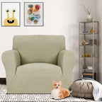MAXIJIN Chair Covers for Living Room 1 Piece Stretch Sofa Chair Slipcovers with Arms (31"-46") Furniture Protector for Dog Pet Couch Armchair Cover (Chair, Diamond Pattern Khaki)
