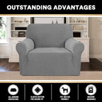 Stretch Chair Cover Chair Slipcovers with Arms 1-Piece Chair Sofa Slipcovers or Living Room Non Slip Armchair Cover Furniture Protector Dogs Pet Friendly(Armchair,Dove)