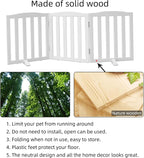 ZJSF Foldable Freestanding Indoor Dog Gate for House Wood White Long Pet Gates Dog Fence for Stairs Puppy Gates for Hallways,Pet Fence, Puppy Gate,Support Feet Included 24 "Height-3 Panels