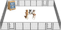 DUMOS Dog Playpen Indoor, Metal 32 Inch 32 Panels Foldable Pet Fence with Door, Outdoor Small Medium Large Dog Puppy Portable Exercise Play Pen for RV Camping, Trips, Play Yard