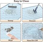 Garoopion Silicone Cat Litter Mat 34×22 inch, Easy to Clean, Blue | Waterproof Silicone Mat with Raised Edges, Catch Litter, Protect Floor from Urine, Multi-Use for Dog/Sink/Kitchen/Boots