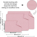 Large Cat Litter Mat, 31.5x23.6 Silicone Trapping Mat Pink | for Kitty Litter Box, Easy Clean, BPA Free Rubber, Center Litter Collection, Easy Pour-Back, Waterproof, Odor-Resistant