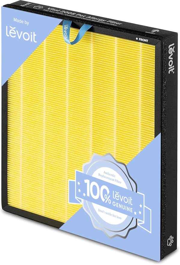 Levoit Vital 200S-P Air Purifier Pet Allergy Replacement Filter, 1 Pack | Genuine Filter, Supports HEPA Sleep Mode, Activated Carbon, Removes Allergens, Pollen, Pet Dander, Vital 200S-RF-PA, Yellow