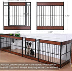 Dog Playpen, 35.4" Height Dog Pen Indoor, Heavy Duty, Safe and Sturdy, Furniture Style Puppy Pen (12 Panels (35.4" High), Mahogany)