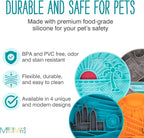Messy Mutts Round Slow Feeder, 8 Inch, 2 Cup, Teal | 8 Inch Round Silicone Puzzle Slow Feeder For Dogs And Cats, Holds 2 Cups, Dishwasher Safe