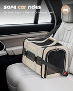 MIDOG Cat Carrier Soft for Small-Medium Cats Up to 25lbs, Airline Approved | Expandable Square Design,Comfort & Breathable Window,Equipped with anti-slip lock zippers and an internal safety leash