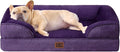 EHEYCIGA Orthopedic Dog Bed for Medium Dogs, Waterproof Memory Foam Medium Dog Beds with Sides, Non-Slip Bottom and Egg-Crate Foam Pet Couch Bed with Washable Removable Cover, Purple