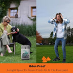 Dog Poop Trash Can Outside - 5L/1.3Gal Small Trash Can with Lid, Gray | Outdoor Dog Poop Trash Can with 40 Bags, Pedal, Removable Inner Bin, Metal Dog Waste Trash Can with Soft Close, Odor Control
