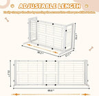 Coziwow 38" -67" Dog Gate Indoor, Pet Gates for Doorways No Drilling, Wooden Free Standing Doggie Fence for Stairs, Safety for Small to Medium-Sized Dog,White