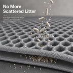 Cat Litter Box Mat Double Layer Trapping Mat Easy-Clean Waterproof Urine Proof(Gray 30x22in)