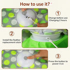 Sofolor Interactive Cat Toy, Automatic Cat Toys for Indoor Cats, Hide and Seek Cat Toy with Motion Activated, Moving Feather, Chirping, USB Rechargeable