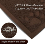 Andalus Jumbo Cat Litter Mat, Pack of 1 - Waterproof, Non-Slip & Easy to Clean Cat Litter Box Mat for Extra Efficient Pet Litter-Trapping, Brown (47” X 35”)