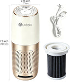Aucleia Mini Portable Air Purifier for Car Office Travel, Champagne | Compact Air Purifier With Aromatherapy Function, Usb Powered Mini Usb Air Purifier Removes Pet Odor, Smoke, Dust And Pollen