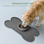 PWTAA Dog Food Mat Anti-Slip Silicone Dog Bowl Mat Thicker Pet Placemat Waterproof Cat Feeder Pad with Raised Edge Puppy Kitten Feeding Mats Suitable Small Medium-Sized Dogs Cats Eating Tray