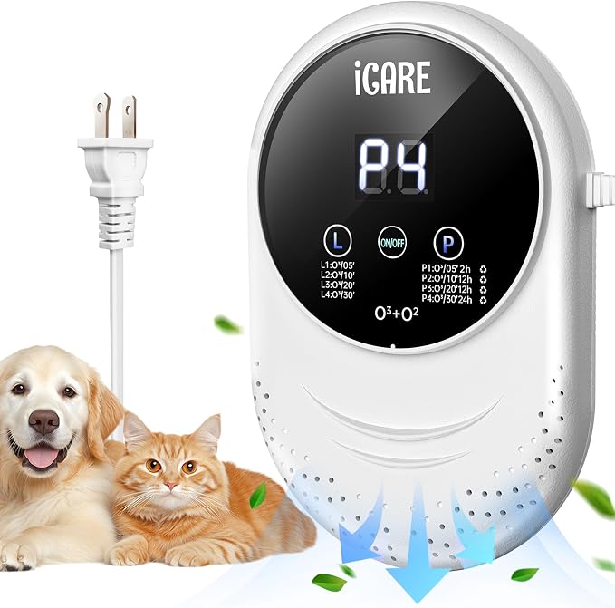 Ozone Odor Eliminator for Strong Odor 99% Cat Litter Deodorizer Pets Poof | Odor Removal Air Ionizers Home Plug-in Air Purifier for Bedroom, Toilet, Kitchen, Shoe, Smoke, Formaldehyde Air Freshener