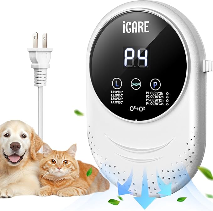Ozone Odor Eliminator for Strong Odor 99% Cat Litter Deodorizer Pets Poof | Odor Removal Air Ionizers Home Plug-in Air Purifier for Bedroom, Toilet, Kitchen, Shoe, Smoke, Formaldehyde Air Freshener