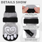 KOOLTAIL Dog Socks for Hot/Cold Pavement to Prevent Licking Paws,Dog Boots&Paw Protector for Hardwood Floors Anti Slip,Traction Control Booties for Small Medium Large Senior Dogs