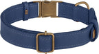 AirTag Dog Collar - Genuine Leather Dog Collar with Apple AirTag Holder and Metal Buckle - Smart GPS Tracking Pet Collars (Smoky Blue, S, 12"-15" Neck Fit) (Smoky Blue, M, 14"-18" Neck Fit)